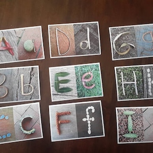 Rustic alphabet set--farmhouse classroom decor--rustic nursery decor--nature letters--rustic classroom decor--natural preschool classroom