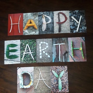 Earth Day banner--decorations for Earth Day--nature letters--classroom decorations--nature photos--classroom banner--classroom earth day
