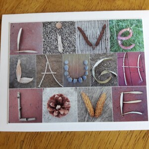 Juego de 6 tarjetas con notas "Vive, ríe, ama" con sobres: Vive, ríe, ama, tarjeta de amistad, cartas sobre la naturaleza, amante de la naturaleza, tarjeta de amistad rústica