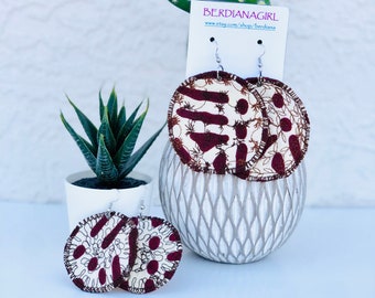 Disc Earrings: Quilted Embroidered earrings
