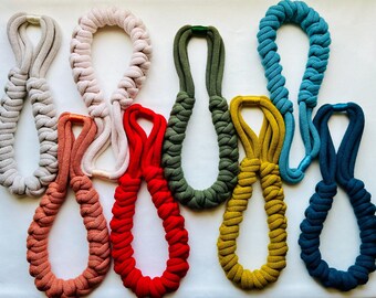 Maud Cotton Rope Necklace: Knotted Braided Design