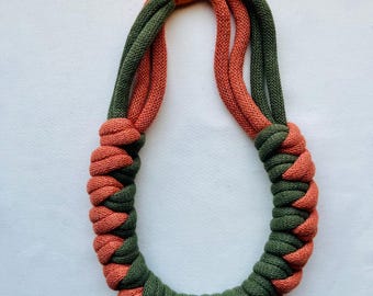 Maud Braided Cotton Rope Necklace: Statement Jewelry