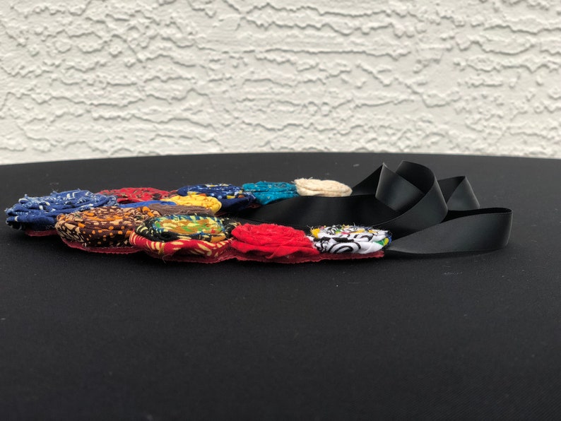 statement N bright color neckalce bib necklace ankara piece lace necklace Multicolored necklace gift for her twisted fabric necklace