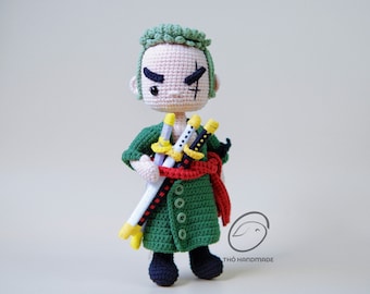 Roronoa Zoro crochet amigurumi doll,  amigurumi anime pirates, Zoro stuffed doll, handmade doll, crochet pirates doll, Christmas gift