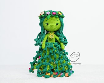 mother nature crochet amigurumi, fairy doll, amigurumi fairy doll, handmade doll, cuddle doll, princess doll, birthday gift, gift for kid