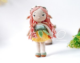 amigurumi fairy crochet stuffed doll, crochet fairy doll, amigurumi princess doll, handmade crochet doll, christmas gifts, baby shower gifts