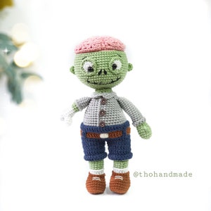 Zombie crochet doll, amigurumi zombie doll, amigurumi walking dead, crochet doll for sale zombie walker, zombie stuffed doll, halloween gift