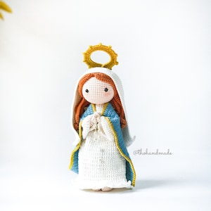 crochet doll blessed virgin Mary, amigurumi mary, holy Mary doll, amigurumi our lady of grace, Christian doll, handmade doll, christmas gift