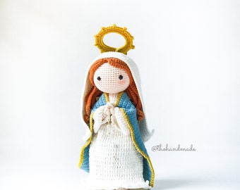 crochet doll blessed virgin Mary, amigurumi mary, holy Mary doll, amigurumi our lady of grace, Christian doll, handmade doll, christmas gift