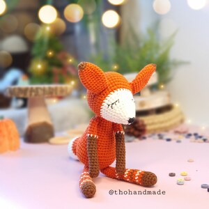 crochet doll for sale, amigurumi doll for sale, amigurumi toy for sale, amigurumi slepping fox, cuddle fox doll, stuffed fox doll, plushie