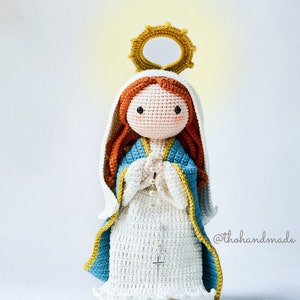 PATRÓN: Virgen María amigurumi a crochet, Muñeca Virgen María amigurumi, Muñeca DIY, Patrón de crochet Virgen de Gracia PDF descargable (Eng)