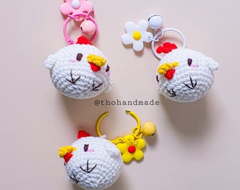 crochet Baby chicken keychain, crochet amigurumi keychain, amigurumi chicken keychain, crochet amigurumi toy for sale, keyring, gift for kid