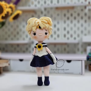 Manga sailor crochet amigurumi doll, amigurumi sailor doll, crochet stuffed doll, handmade doll, crochet anime sailor moon, gift for child