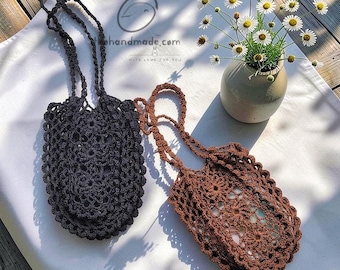 Handmade Crochet Shoulder Bag, Mini Crochet Purse, Boho Summer Bag, Lightweight Handbag, Unique Gift for Her