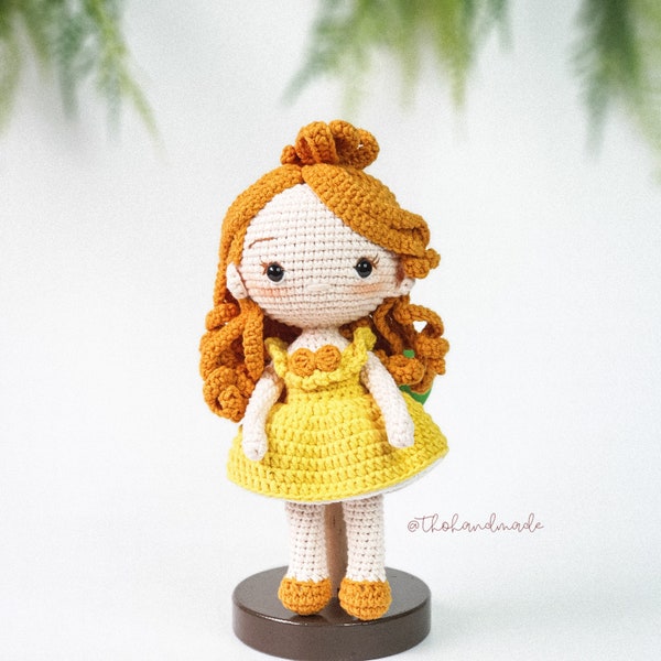 crochet amigurumi fairy doll, amigurumi beauty and the beast, crochet stuffed doll, crochet doll, birthday, baby shower gift, gift for kid