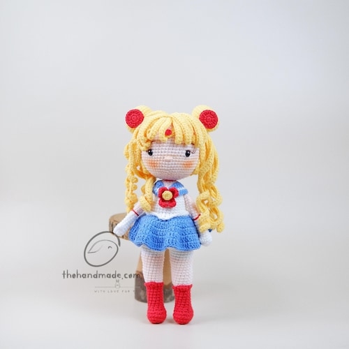 Poupée amigurumi marin au crochet manga, poupée marin amigurumi, poupée en peluche au crochet, poupée faite main, sailor moon anime au crochet, cadeau pour enfant