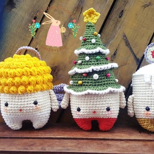 SET OF 3 ITEMS - Christmas Gift Crochet for Baby - Crochet Amigurumi Candle - ChrismasTree - Angel
