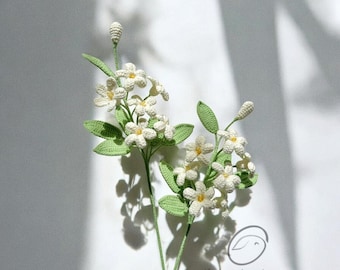 Handmade Orange Jasmine flower crochet amigurumi,Handmade Finished Crochet Orange Jasmine Flower, Crochet Bouquet, flower gift