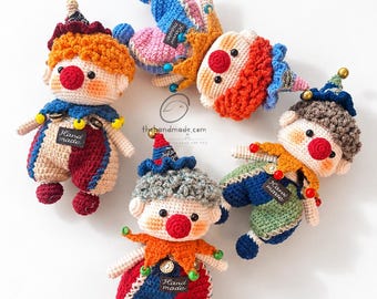 Crochet Clown Doll, Amigurumi Clown Plush, Handmade Crochet Doll, Cute Circus Toy, Personalized Gift, Unique Gift