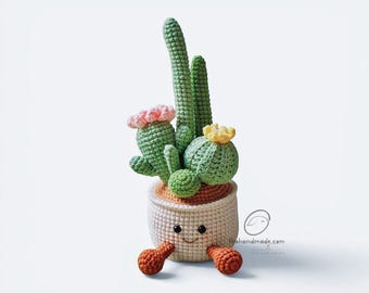 Crochet Cactus in Pot, Handmade Crochet Cactus, Handmade Amigurumi Cactus, Cute Fake Plant, Desk Decor, Office Gift, Housewarming Gift,