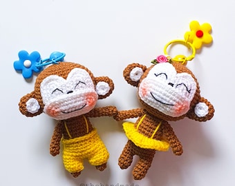 monkey keychain, amigurumi animal keychain, crochet monkey keychain, amigurumi doll, amigurumi monkey, best gift for children, amigurumi toy