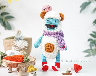 Waffles and Mochi crochet amigurumi doll, amigurumi Netflix Waffles + Mochi, amigurumi doll stuffed, crochet doll for sale, Waffles plushies