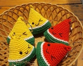 Crochet Watermelon Keychain, Crochet Keychain, Amigurumi Watermelon, Keyring, Watermelon Plush, crochet amigurumi toy for sale, Gift For Her