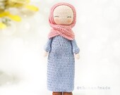 crochet doll, amigurumi doll, crochet hijab doll, amigurumi muslim doll, stuffed doll, handmade cuddle doll, crochet amigurumi doll for sale