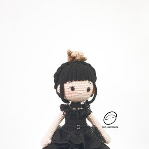 crochet wednesday Addams doll, amigurumi fairy doll, scary doll, horror doll, crochet halloween doll, cuddle doll, birthday gift, gift for kid, gift for girl, unique gift for kid, baby shower gift, christmas gift, special gift for kid, halloween gift