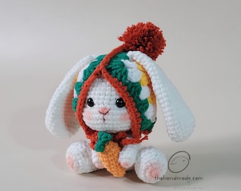 Crochet Bunny Keychain - Y2K Aesthetic Accessories - Cute Rabbit Bag Charm - Amigurumi Bunny Keyring - Personalized Bunny Keychain