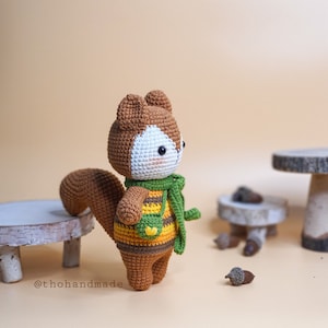 Crochet doll for sale, Amigurumi doll for sale, crochet amigurumi squirrel, amigurumi animal for sale, stuffed squirrel, amigurumi plush toy
