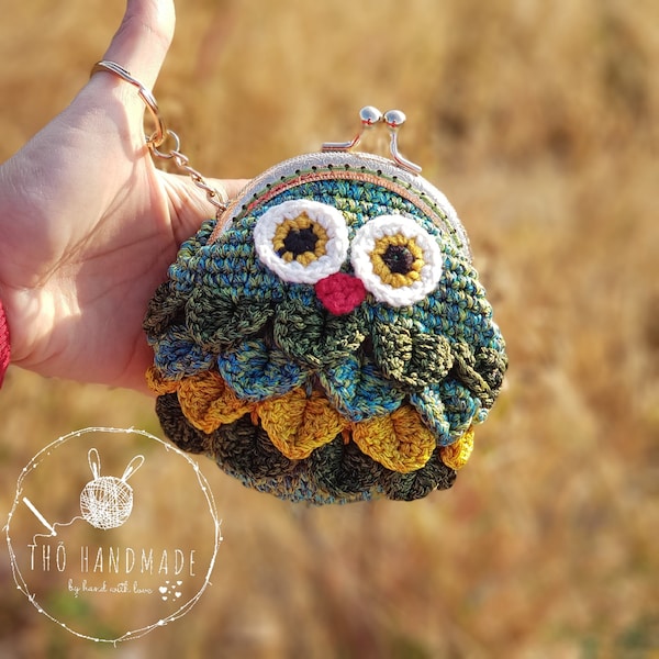 Crochet Owl Coin Purse Metal Frame, Owl Keychain Wallet Frame, Crochet Owl Wallet Frame For Sale, Crochet Owl Purse, Pouch Coin Purse Frame