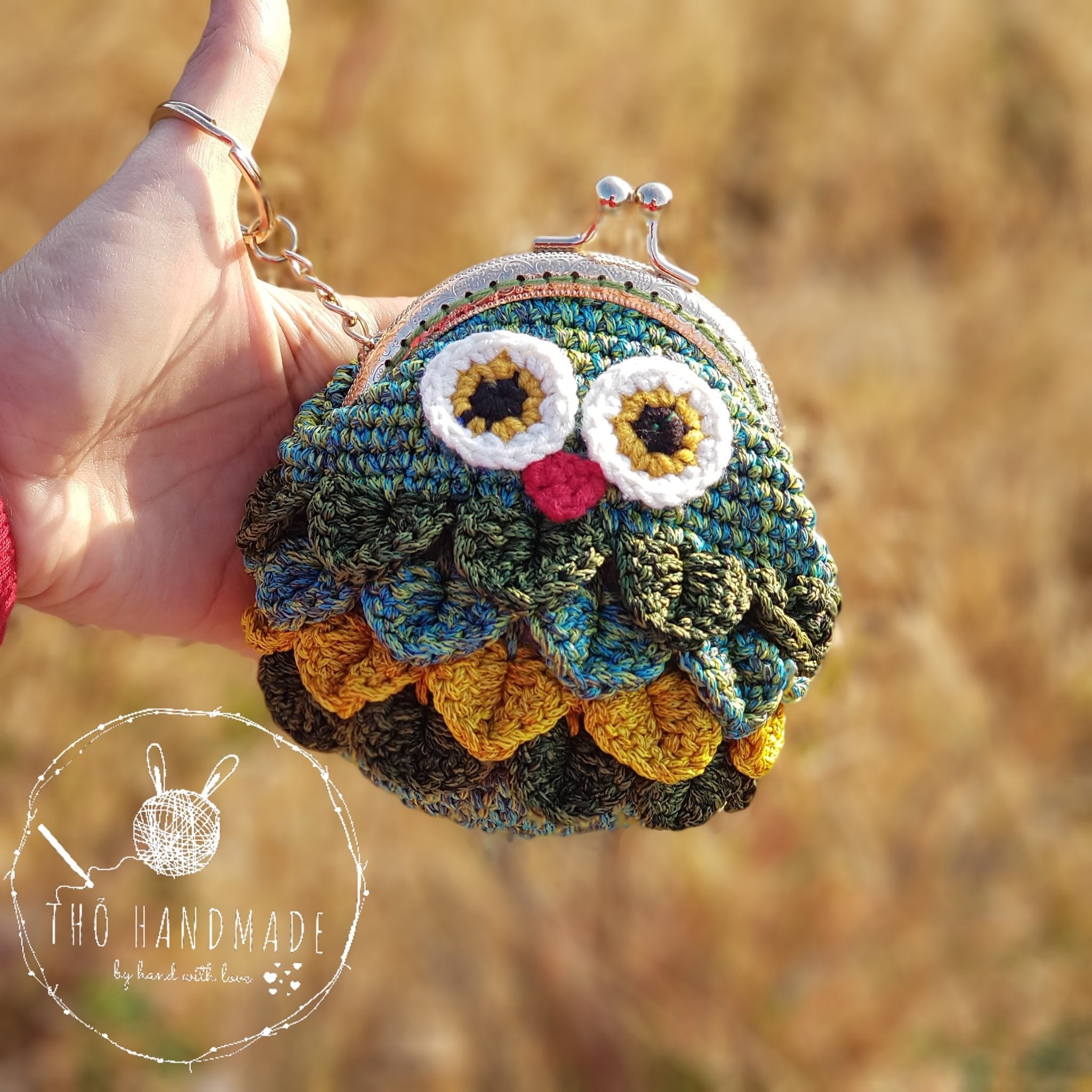crochet owl purse