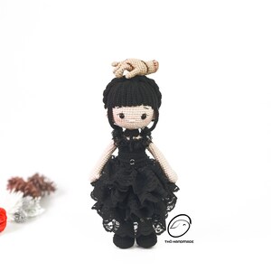crochet wednesday Addams doll, amigurumi fairy doll, scary doll, horror doll, crochet halloween doll, cuddle doll, birthday gift, gift for kid, gift for girl, unique gift for kid, baby shower gift, christmas gift, special gift for kid, halloween gift