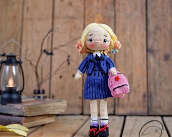 Enid crochet amigurumi doll, crochet doll Enid school version, stuffed doll, handmade doll, unique christmas gift, special gift for kid