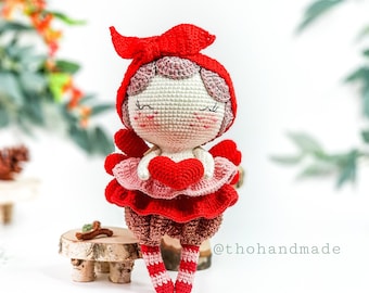 Valentine Angel crochet doll, amigurumi doll valentine angel, crochet doll for sale, stuffed doll, anniversary gift for lover, doll plushies