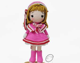 Cardcaptor Sakura amigurumi doll, amigurumi sailor doll, crochet sakura kinomoto, stuffed doll,  amigurumi girl, crochet amigurumi doll