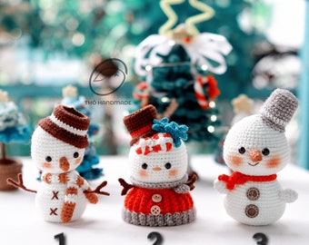 Snowman and Christmas tree crochet amigurumi doll, amigurumi Snowman and Christmas tree, handmade doll stuffed, crochet doll, Christmas gift