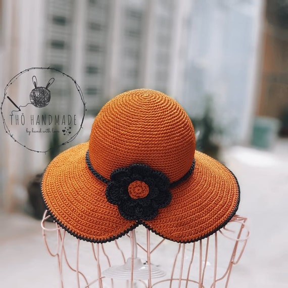 Crochet Hat for Sale, Handmade Wide-brimmed Hat, Beach Hat  display picture 3