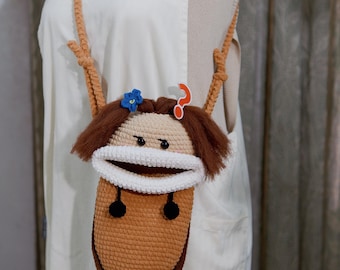 Crochet Cockroach Bag, Handmade Roach Purse, Funny Crochet Shoulder Bag, Quirky Gothic Accessory, Amigurumi Crossbody Gift, kid purse