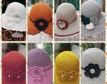 Crochet wide-brimmed hat, Crochet beach hat, Crochet Sun Hat, Formal Hat,  100% Pure Handmade