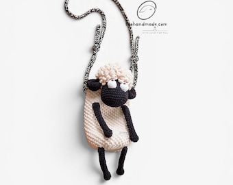 Crochet Sheep Bag Handmade | Cute Lamb Crossbody Bag | Kawaii Wool Purse | Amigurumi Animal Bag | Gift for Her | Cottagecore Bag| Lamb bag