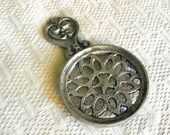 Vintage metal hot stand Kitchen openwork stand under hot Metal soviet stand under pan Pot holder Plant stand Round plate target Metal trivet