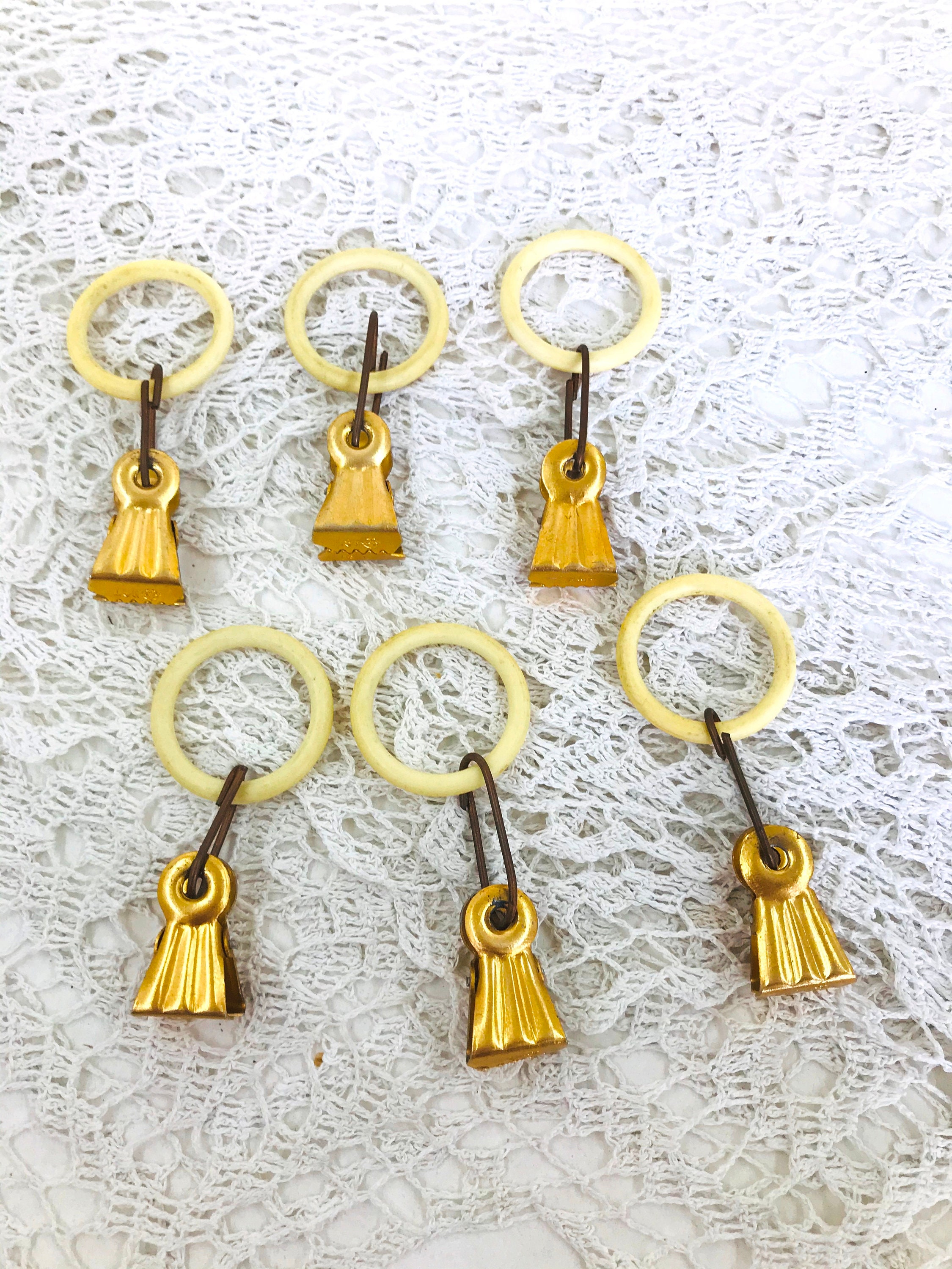HavaCue Lot De 20 Anneaux Rideaux 50mm Avec Pinces - Crochets Métal/plastique Pour Tous Types De Rideaux