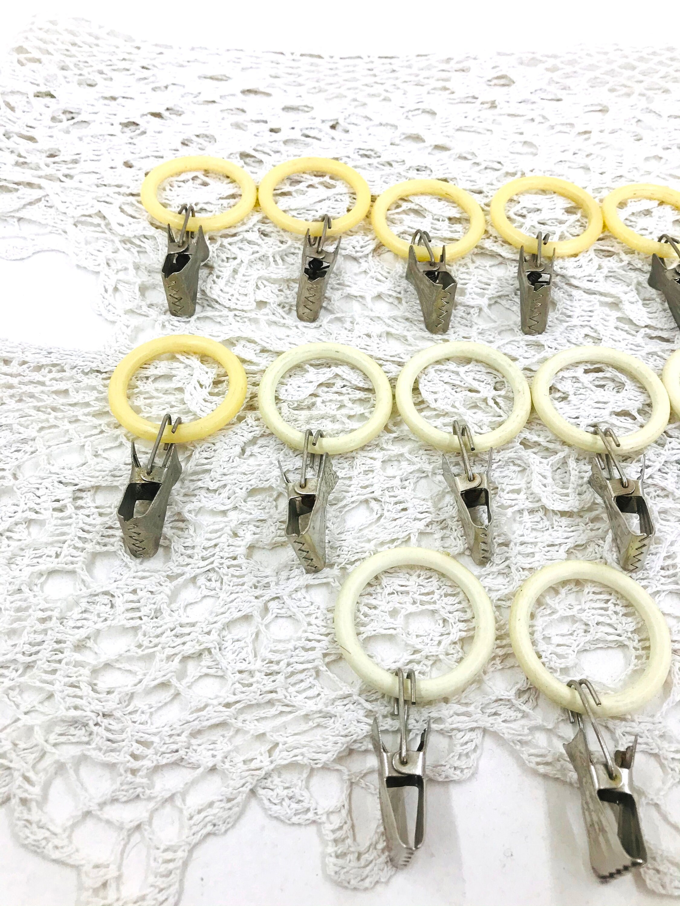 12 vintage metal curtain clips with rings Curtain ring set Etsy