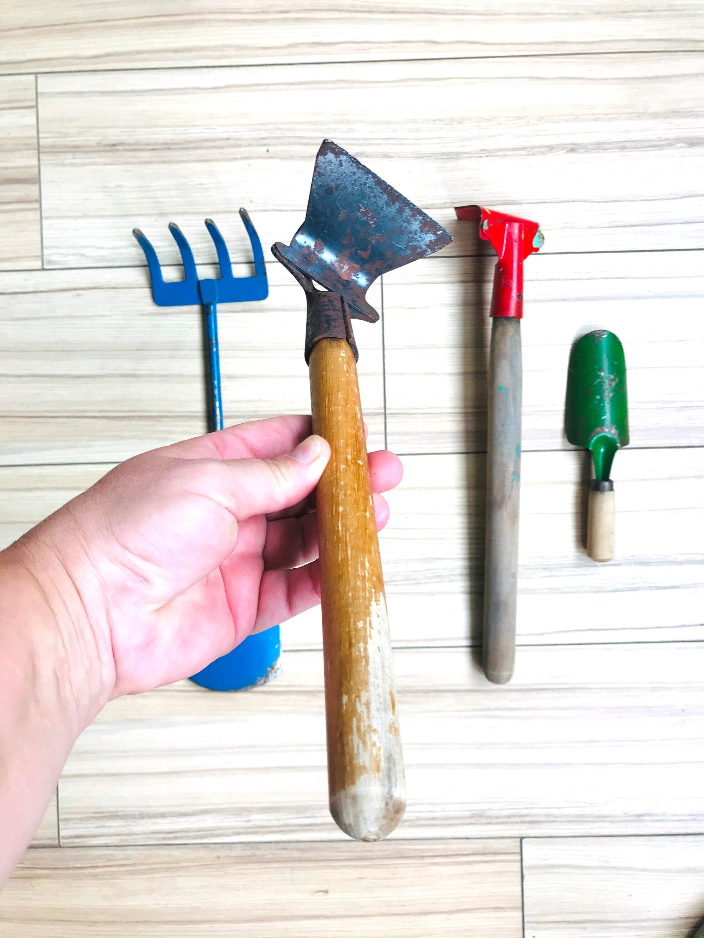 Vintage garden tool set Digging shovel Rake Hoe Gardener's Etsy