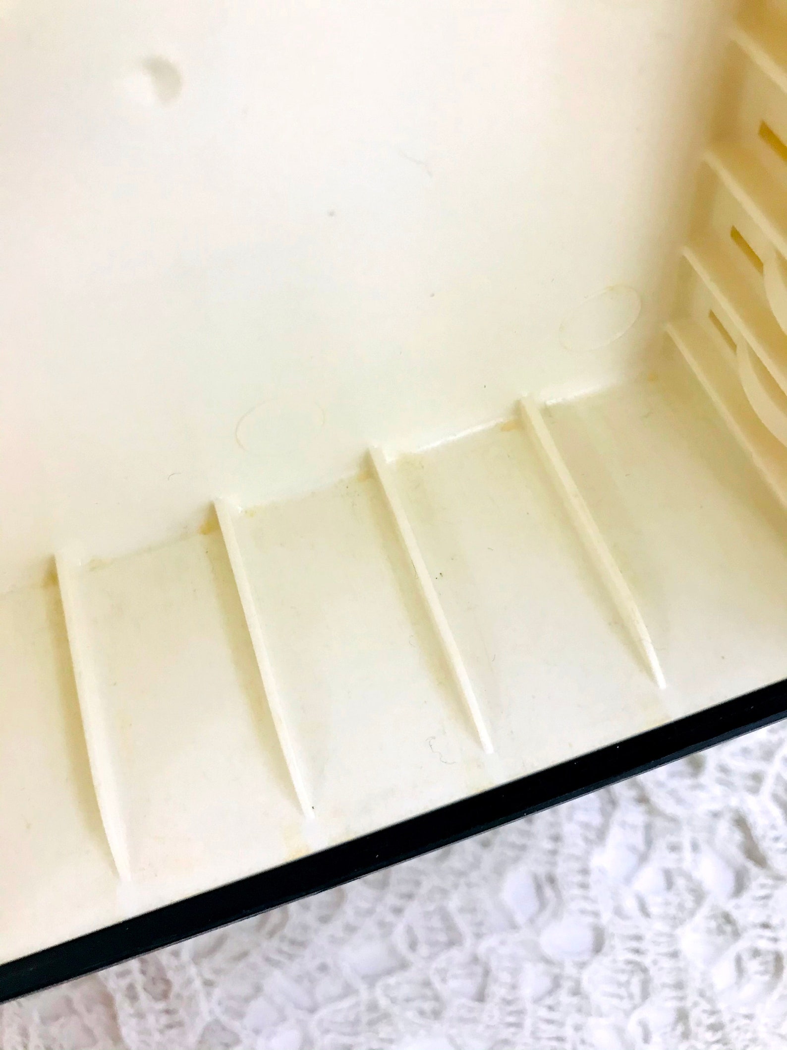 Vintage plastic cassette tape holder White black cassette tape Etsy