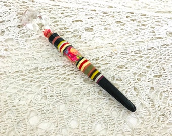 Vintage writing pen Twist pen Journal pen Beautiful pen Elegant pen Desk pen Writing pen Glass transparent pen  Special gift Ballpoint pen