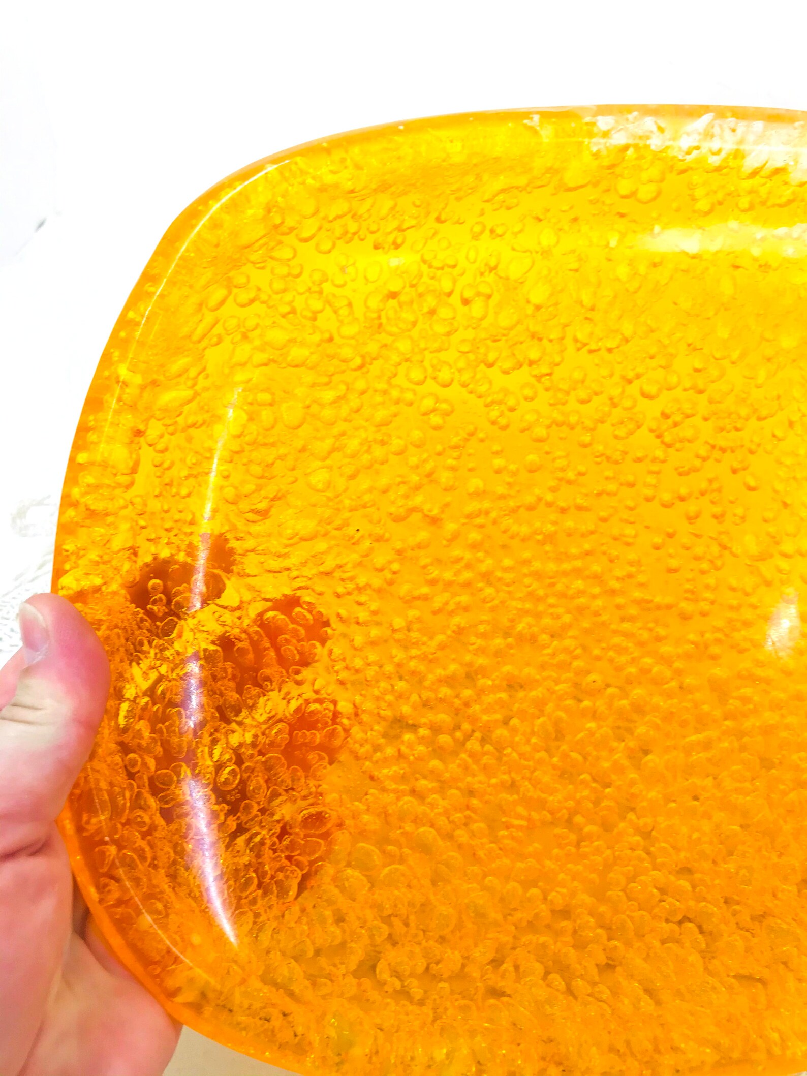 Vintage tray decorative Plastic yellow orange tray Small tray Etsy