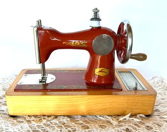 Vintage baby sewing machine  Manual small sewing machine for children Decorative Seamstress Fabric Store Alterations Decor